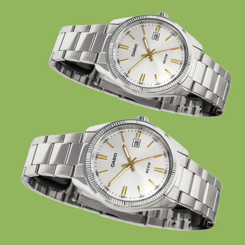 Casio Silver Dial Couple Watch- MTP/LTP-1302D-7A2